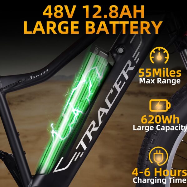 tacoma 800w fat tire electric mountain bike