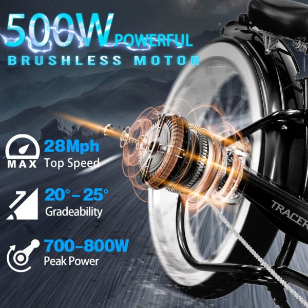 tracer twenty5 gts 500w chopper cruiser e bike