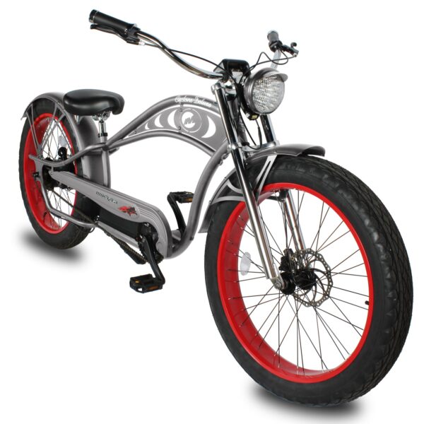 micargi cyclone 26" 48v 500w electric fat tire beach cruiser bike