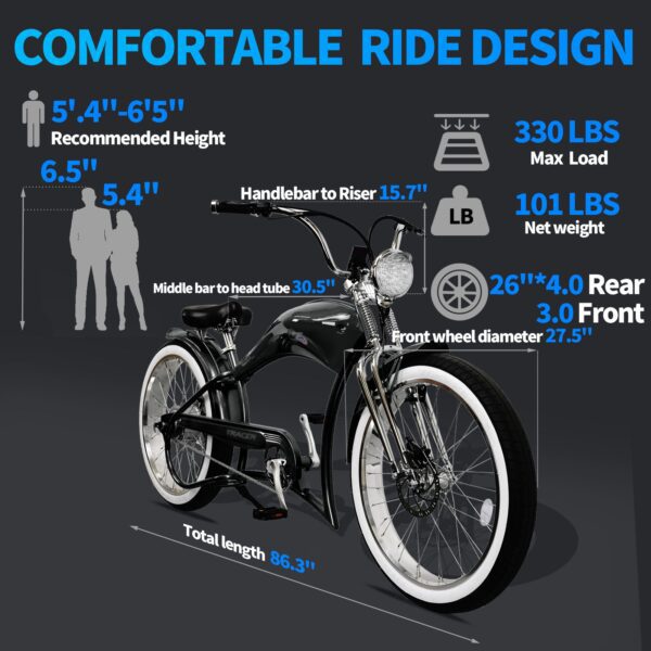 tracer twenty5 ds 500w chopper cruiser e bike