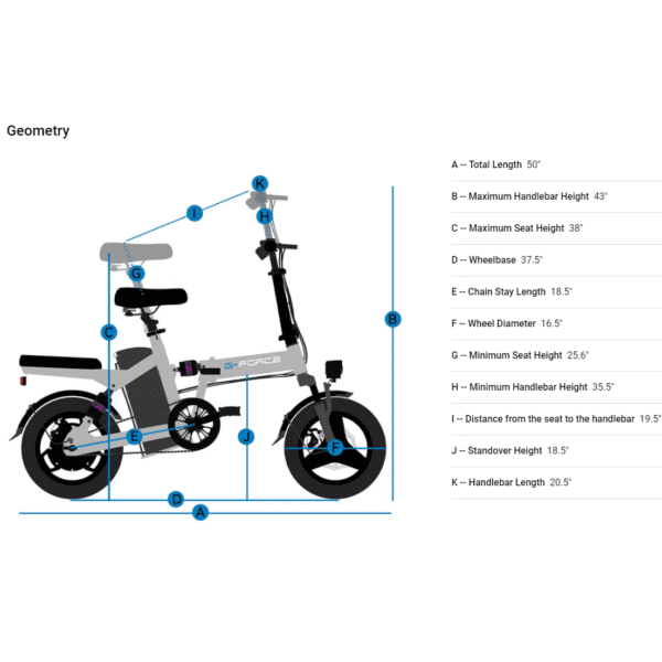 g force 400w 48v ae folding mini electric bike