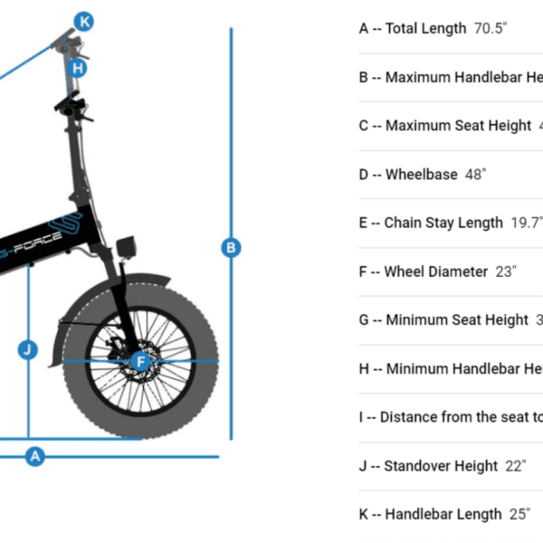 g force 750w t5 folding fat tire electric bike