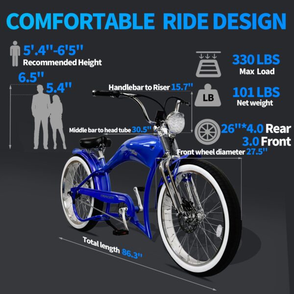 tracer twenty5 ds 500w chopper cruiser e bike