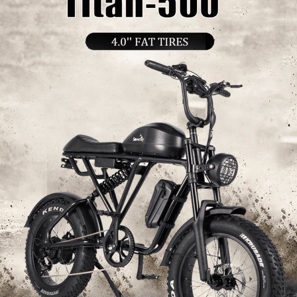 electric fat tire bike shimano 7 speed titan 500