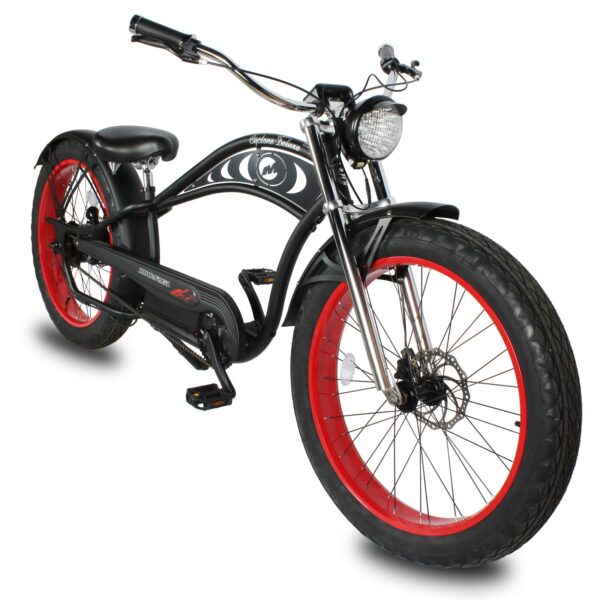 micargi cyclone 26" 48v 500w electric fat tire beach cruiser bike