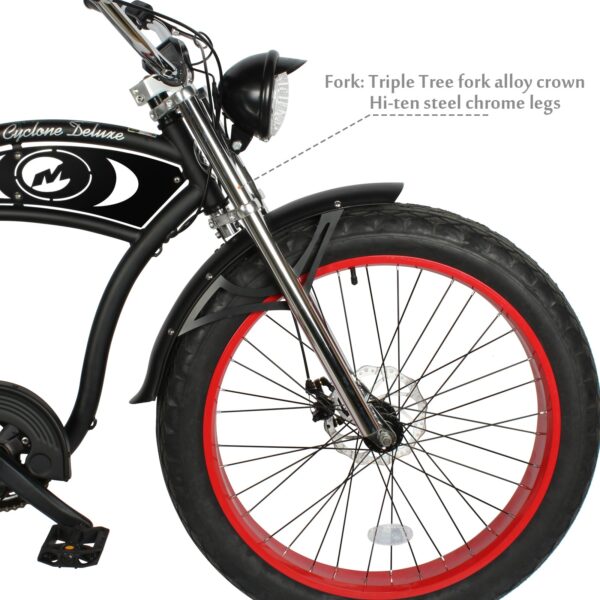micargi cyclone 26" 48v 500w electric fat tire beach cruiser bike