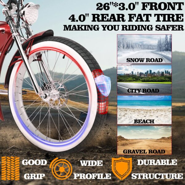 tracer twenty5 gt 500w 26" cruiser e bike