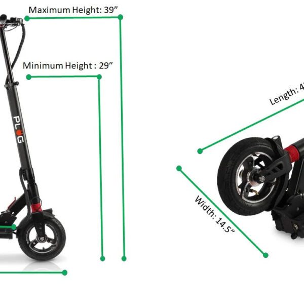 gopowerbike plug city 500w 48v lithium front suspension folding electric scooter