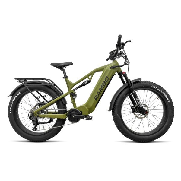 Rambo Dominator HD Full-Suspension Mid-Drive Electric Hunting Bike