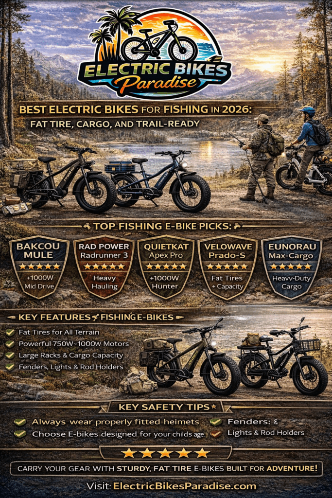 Best Electric Bikes for Fishing in 2026 - Fat Tire, Cargo, and Trail-Ready