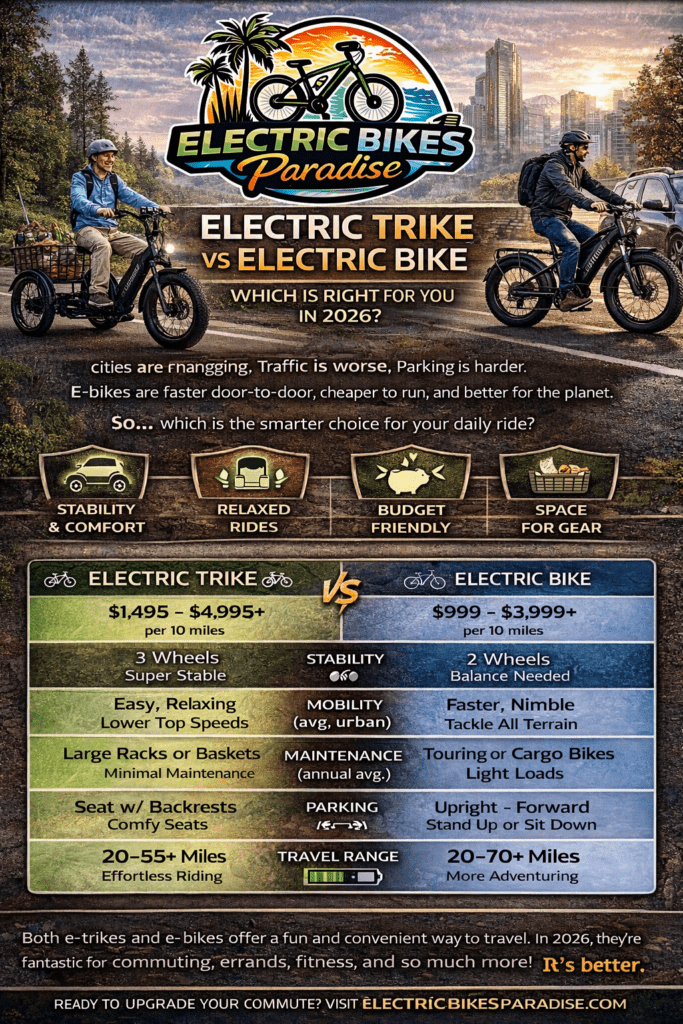 Electric Trike vs Electric Bike: Which Is Right for You in 2026?